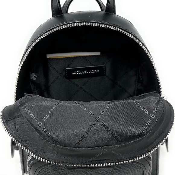 MICHAEL KORS Jaycee Small Pebbled Black Leather Convertible Backpack - Picture 2 of 4